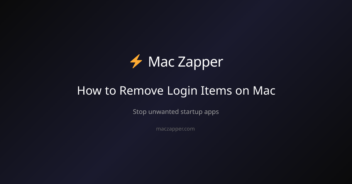 How to Remove Login Items on Mac — Stop Startup Apps